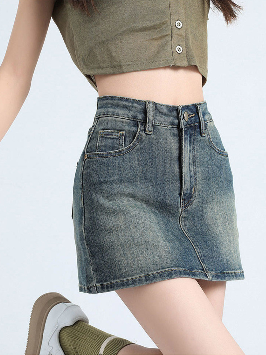 Women's Vintage Washed Denim S - Denim Shorts Women recension och pris