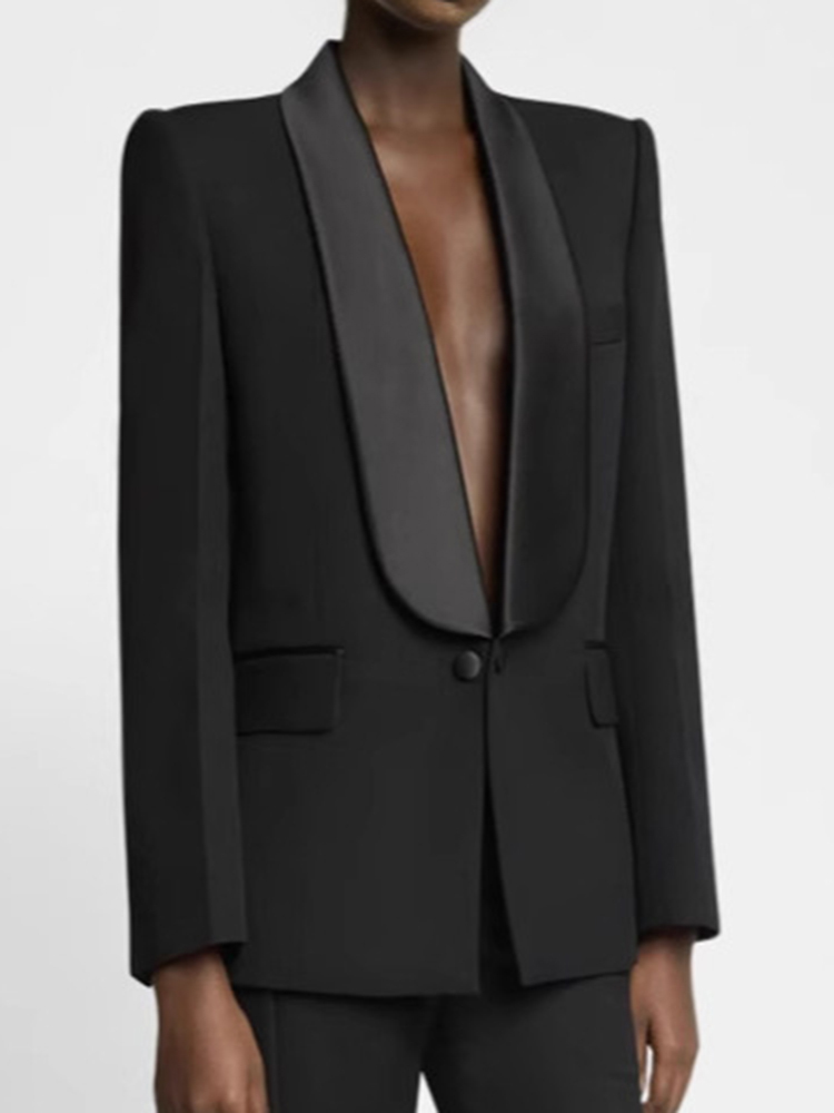 YERMORA Black Slingle Button C - Velvet Blazer Women recension och pris