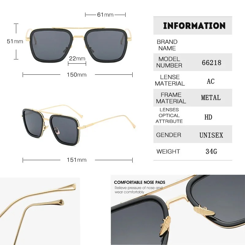 Steam Punk Tony Stark Sunglass - Women Fashion Glasses recension och pris